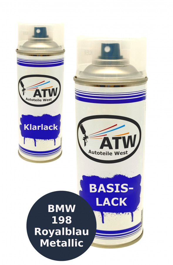 Autolack für BMW 198 Royalblau Metallic+400ml Klarlack Set